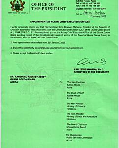 Randy Abbey appointed acting CEO for COCOBOD