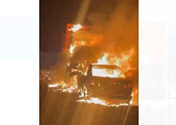 Three people burn beyond recognition after tragic accident on Nakpanduri road
