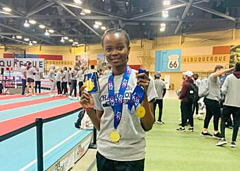 Abigail Abugire dominates Lone Star Conference Championships with triple gold medal performance