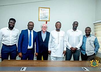 GFA President Kurt Okraku introduces Black Stars technical team to Sports Minister