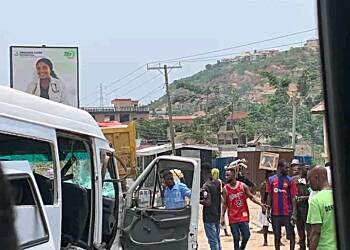 Fuel tanker crashes with sprinter driver carrying footballers at Tuba Junction leaving them injured