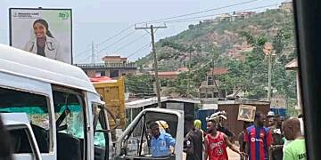 Fuel tanker crashes with sprinter driver carrying footballers at Tuba Junction leaving them injured