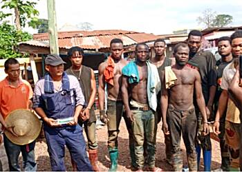Galamsey fight: Three Chinese and eight Ghanaians arrested by Forestry Commission in Tano Anwia Forest Reserve