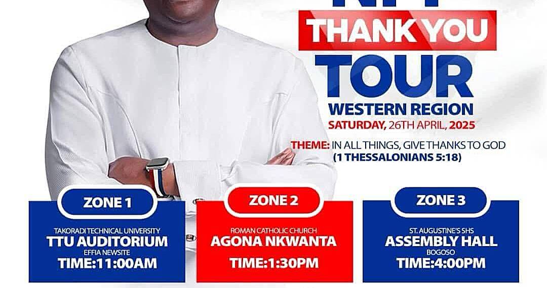Dr. Bawumia embarks on NPP “Thank You Tour” to Western Region today, April 26