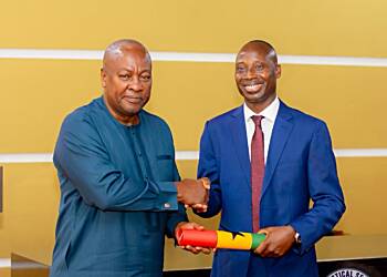 President Mahama swears in Dr. Alhassan Iddrisu as Government Statistician