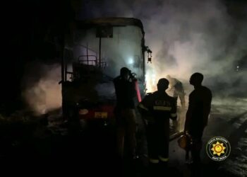 Passengers escape inferno as moving Bus catches fire at Gomoa Antseadze