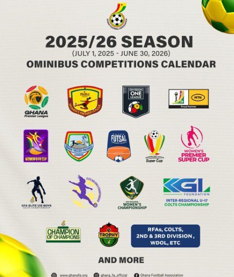 GFA approves 2025/26 omnibus Competitions Calendar; Season kicks off July 1