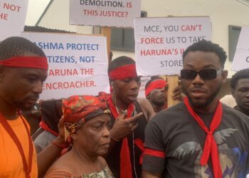 Traders protest alleged unlawful eviction in Ashaiman