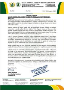 Bolgatanga Technical Institute closed indefinitely after students riot
