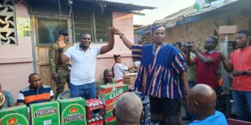 Former NDC PC aspirant Bernard Martei Korley supports Teshie Homowo Festival with donations
