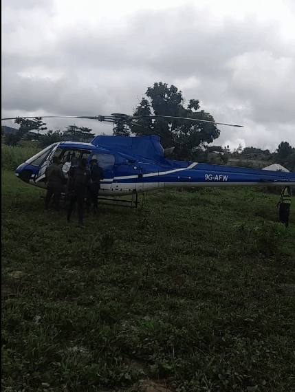 BREAKING: Another Helicopter Makes Emergency Landing at Nkawkaw