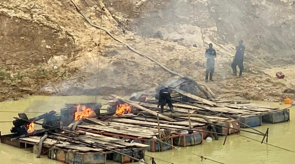 Joint Task Force destroys illegal mining sites along River Ankobra