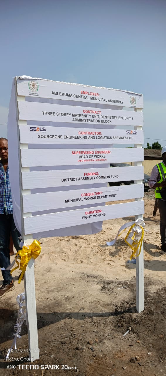 Ablekuma Central MCE cuts sods for muiltiple projects; makes case for the employment of local labourers