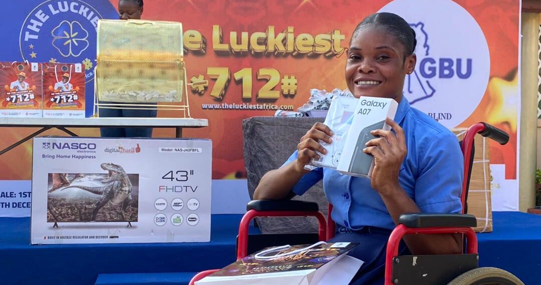 ‘The Luckiest’ brings huge smiles to students, staff, and patrons of the Ghana Blind Union