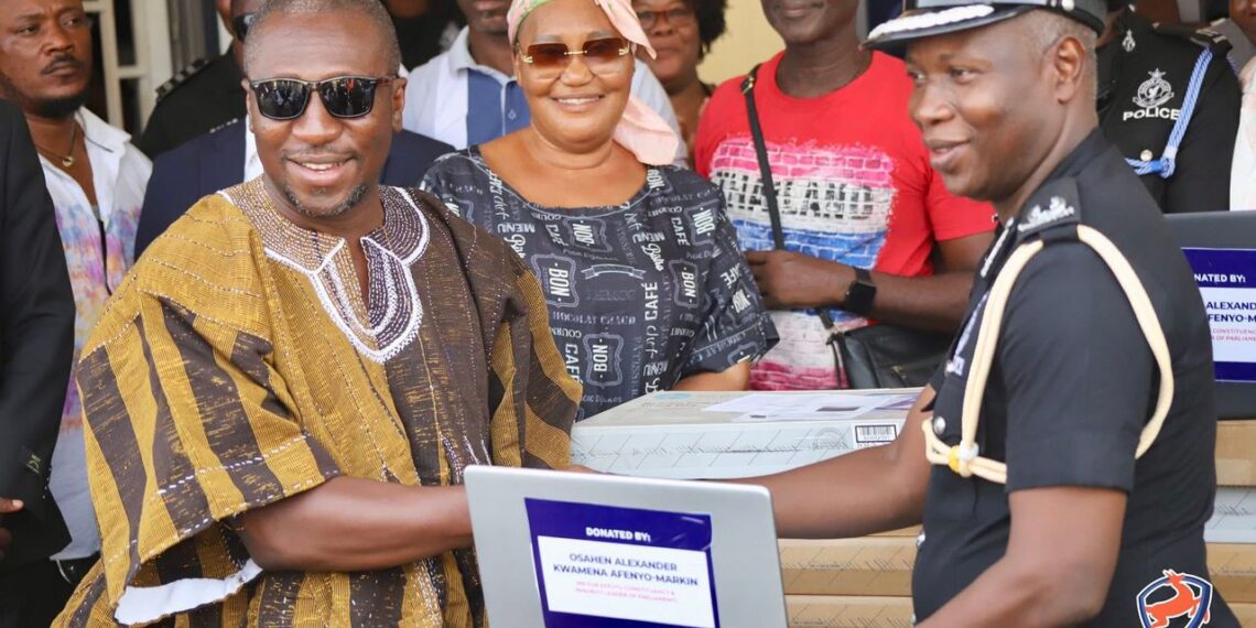 Afenyo-Markin donates laptops to Winneba Police to boost operations