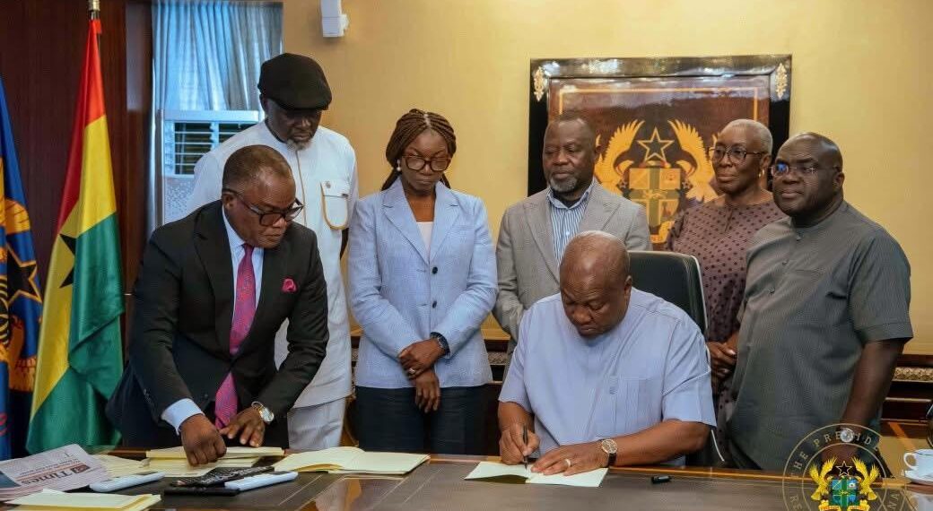 Mahama signs five bills into law, introduces key reforms in security, education, and finance