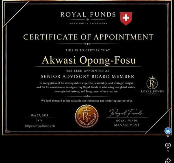 GIPC board chair joins senior advisory board of Switzerland-based The Royal Fund