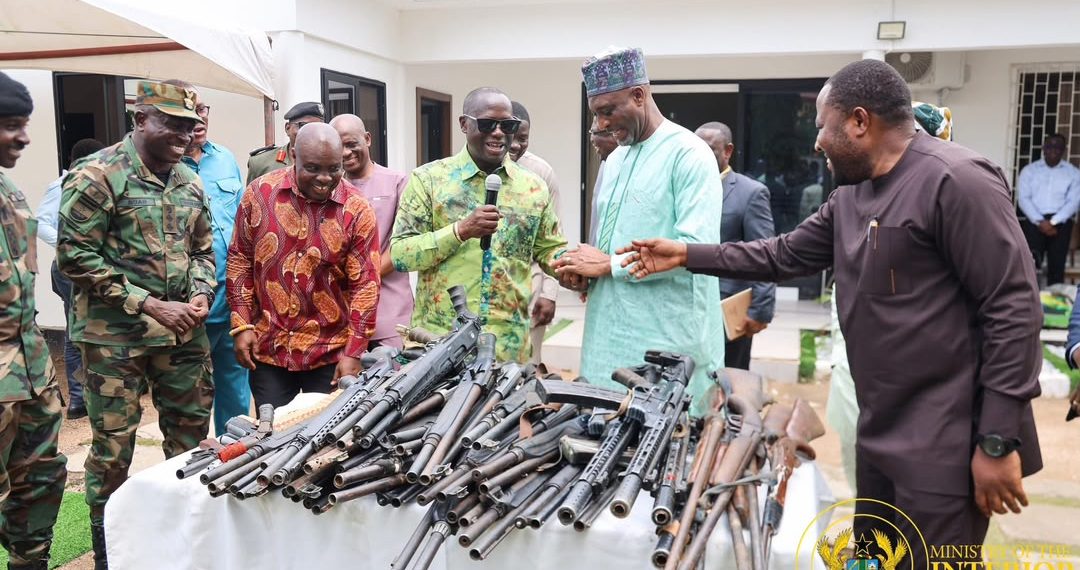 NAIMOS hands over seized illegal firearms to Interior Ministry