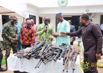NAIMOS hands over seized illegal firearms to Interior Ministry