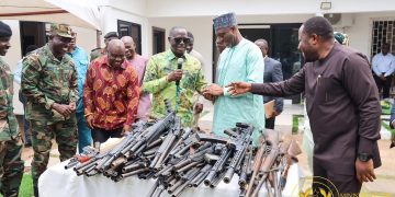 NAIMOS hands over seized illegal firearms to Interior Ministry