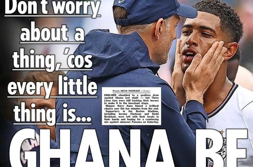 British press pun on Ghana following goalless draw with England