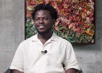 Ghanaian artist Emmanuel Aggrey Tieku gives discarded clothes new life through art